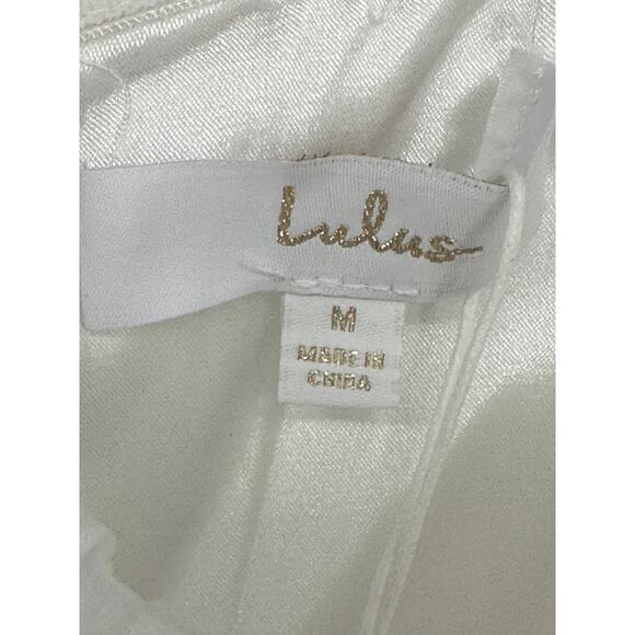 Lulus New! White Bustier Off-The-Shoulder Gown Side Slit Wedding Bridal Formal M - Picture 4 of 9